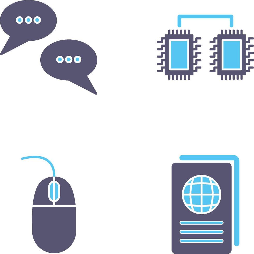 Conversation Bubbles and Processors Connected Icon vector