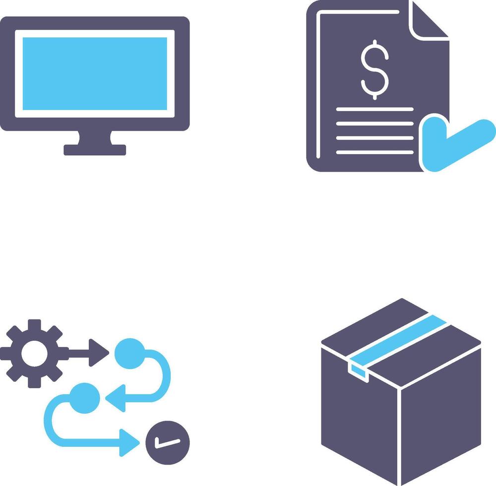 Monitor and Invoice Icon vector