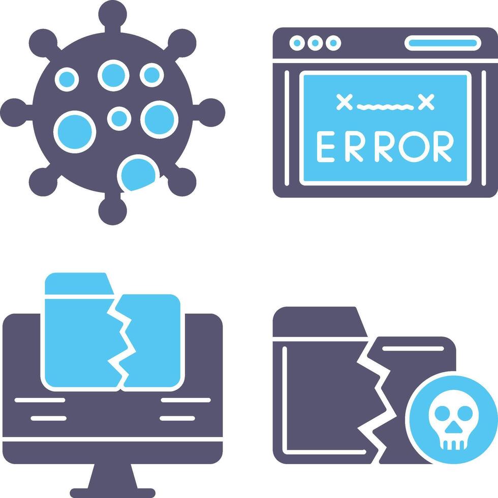 Virus and Error Code Icon vector