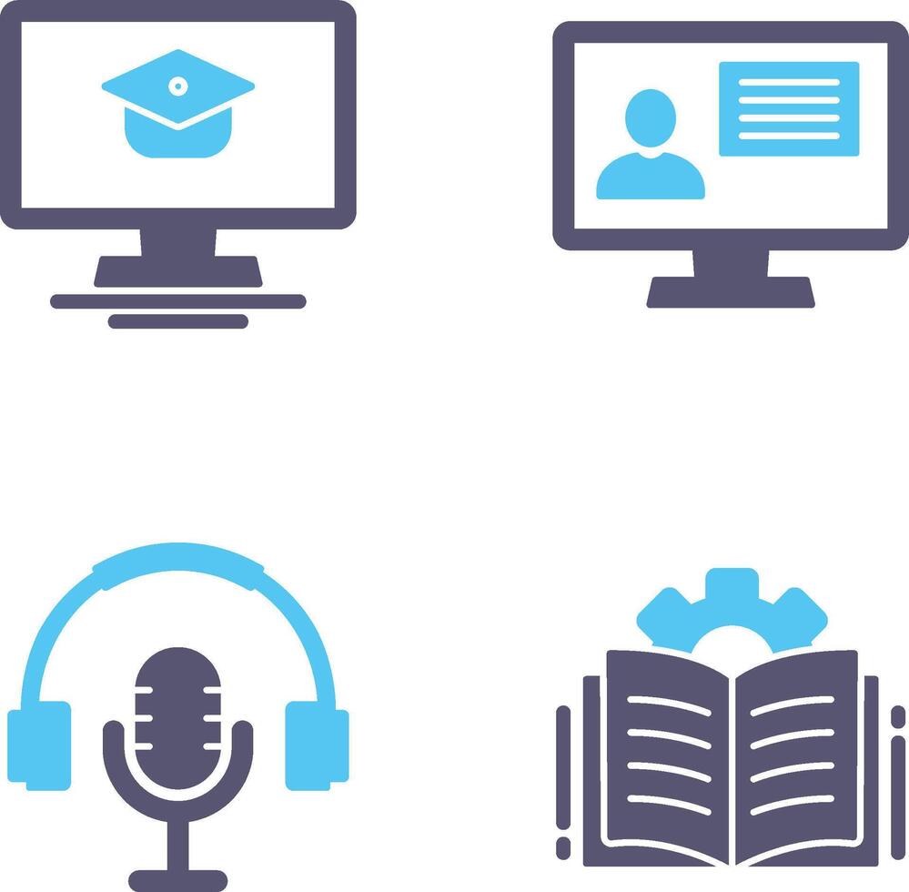 Online Course and distance Icon vector