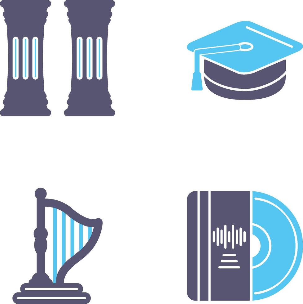 Column and Mortarboard Icon vector