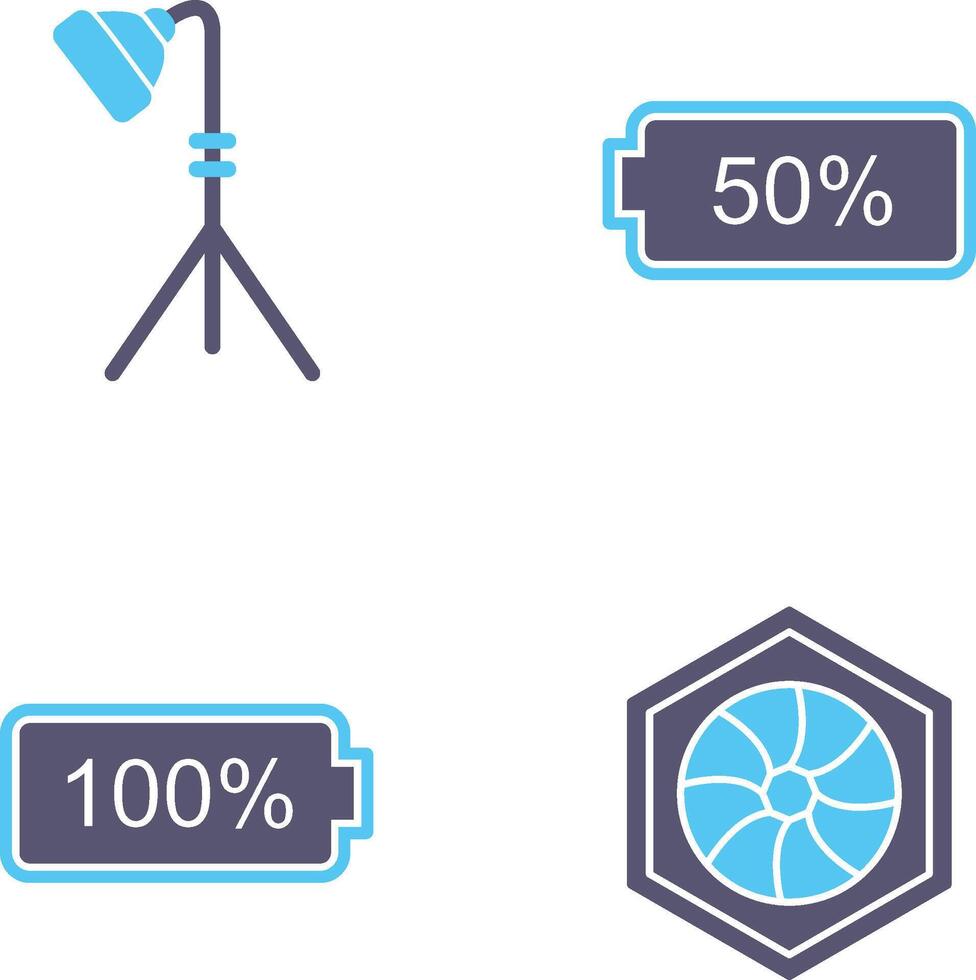 light stand and half battery Icon vector