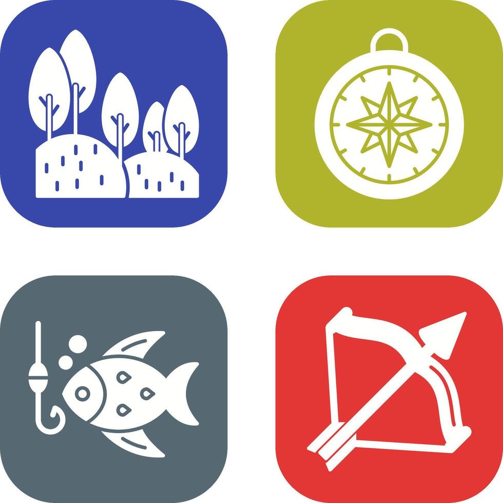 Forest and Compass Icon vector