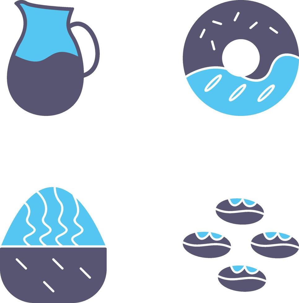 milk jug and cream doughnut Icon vector