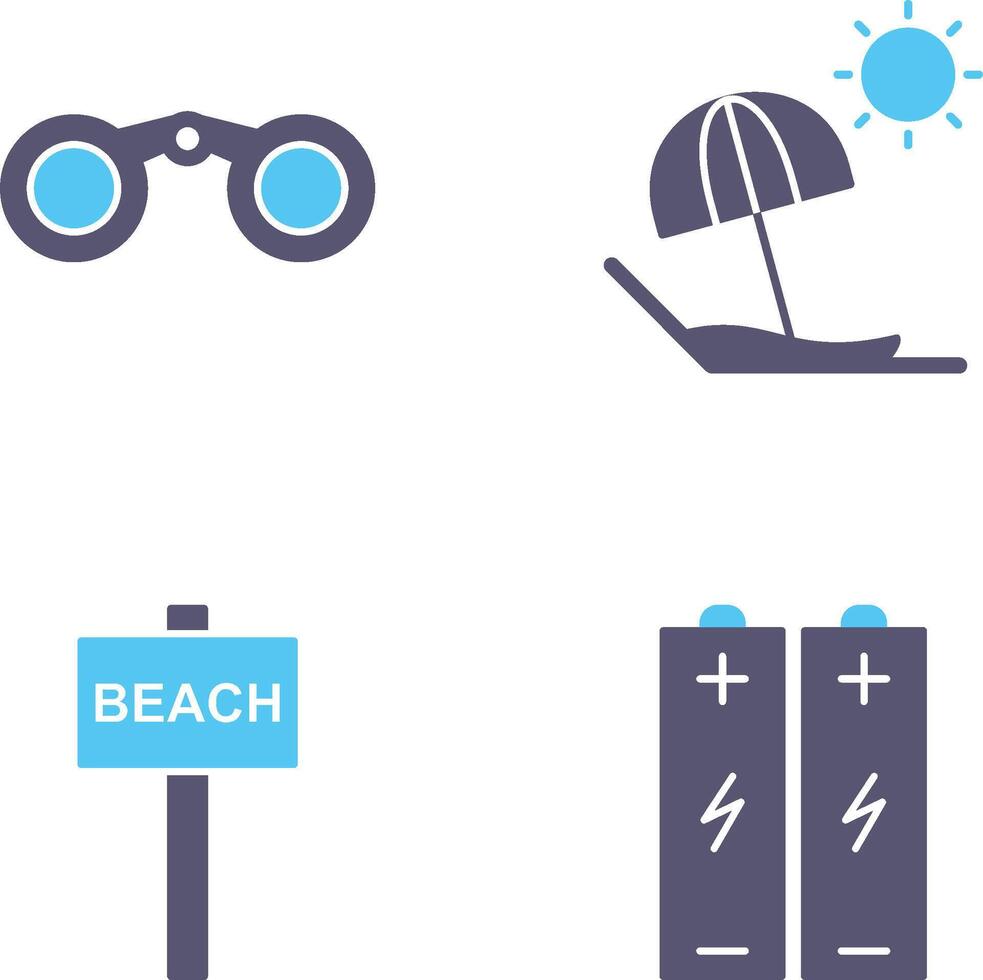 Binoculars and beach Icon vector