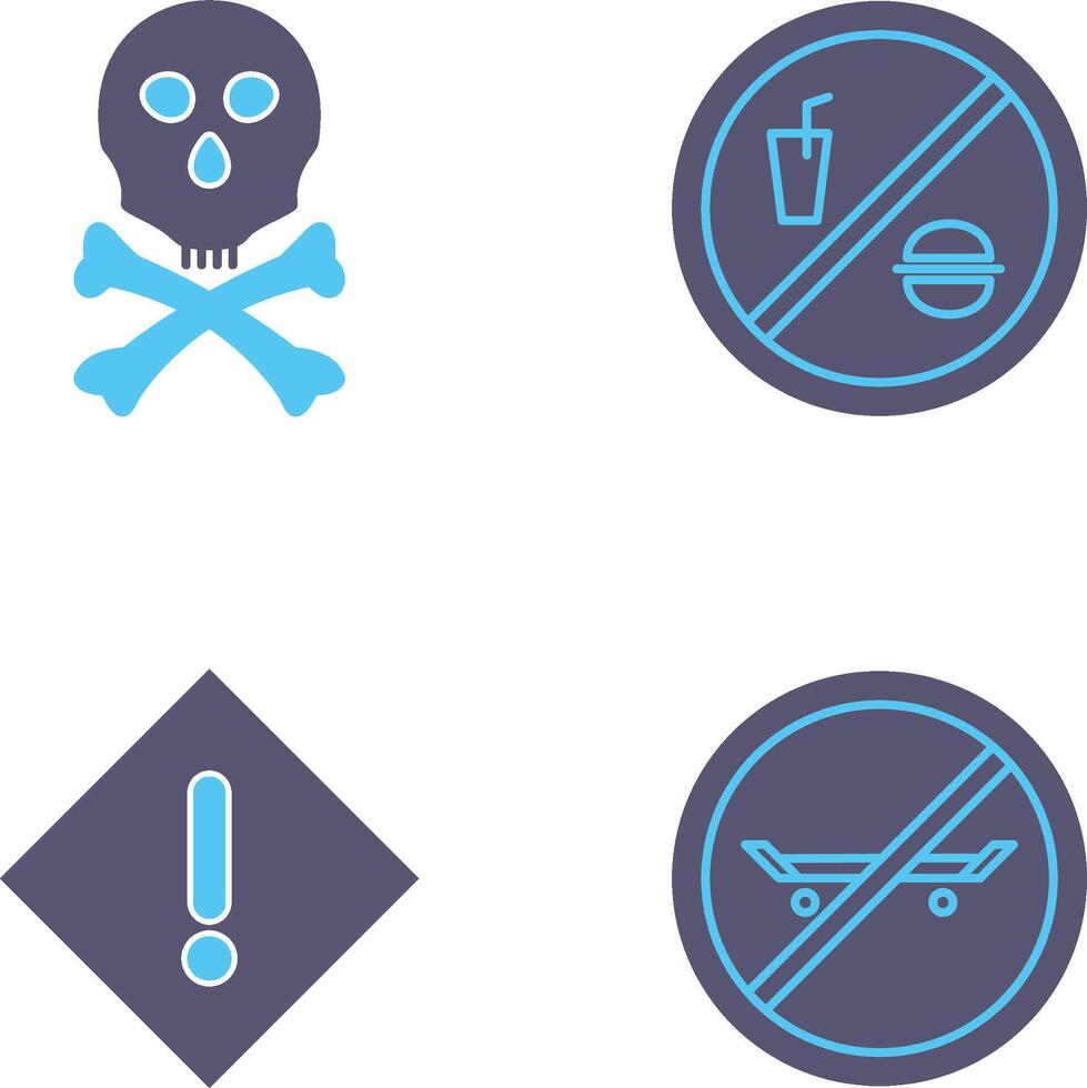 death sign and no foods or drink Icon vector