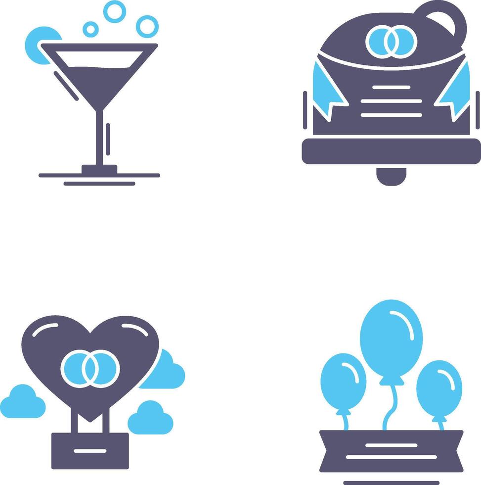 Coktail and Wedding Icon vector