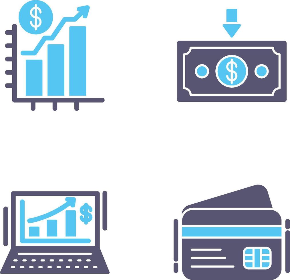 Chart Up and Money Down Icon vector