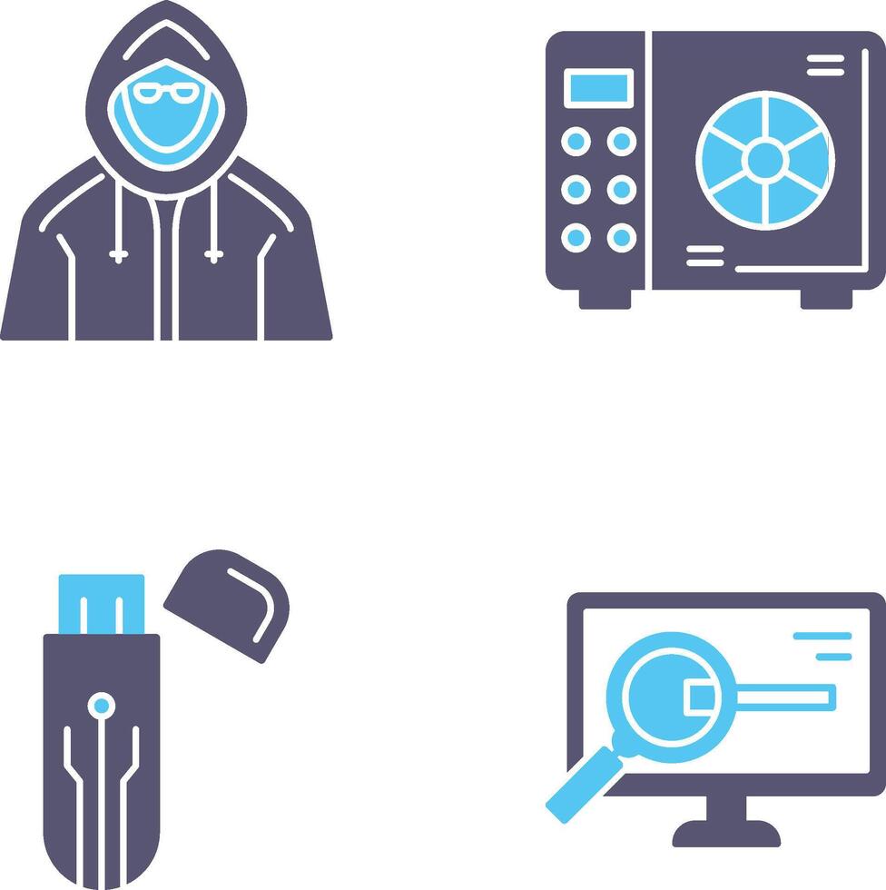 Safe Box and Hacker Icon vector