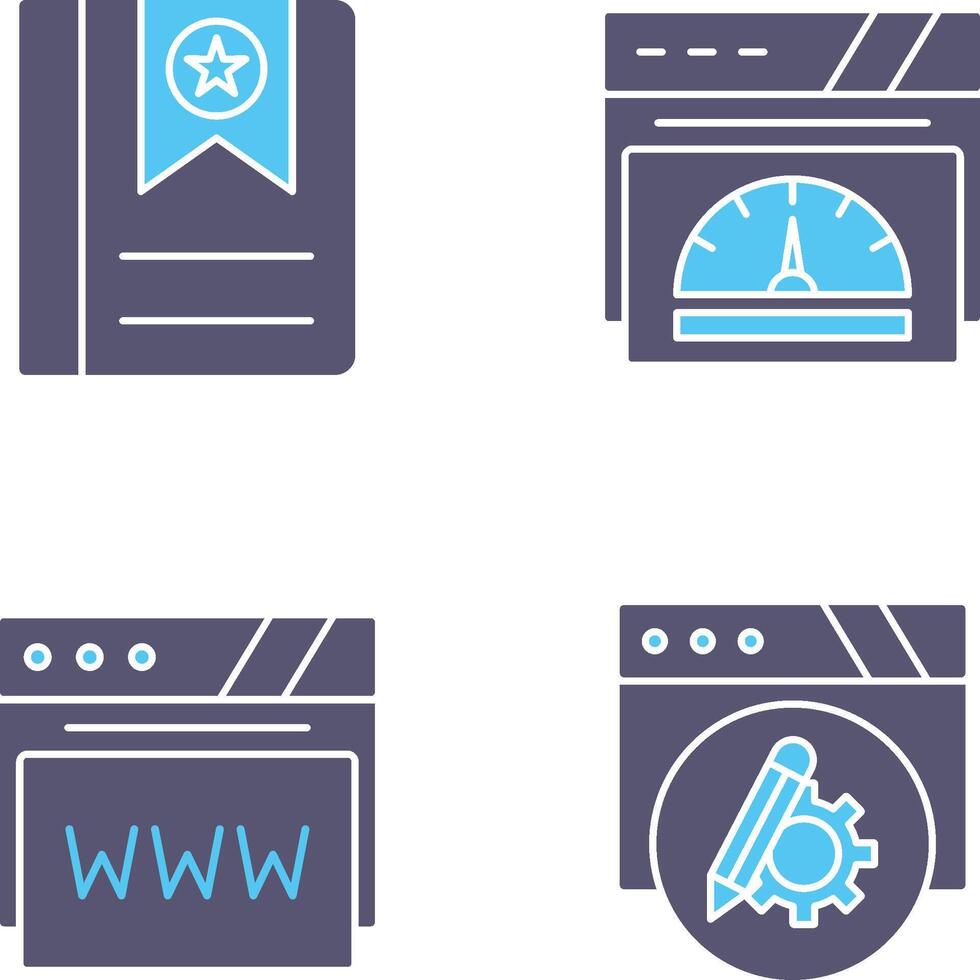 Bookmark and Speedometer Icon vector