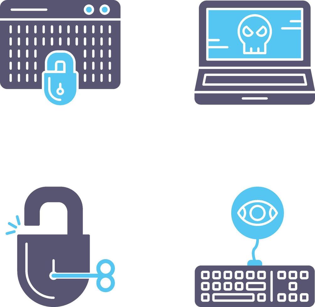 Hacking and Laptop Icon vector