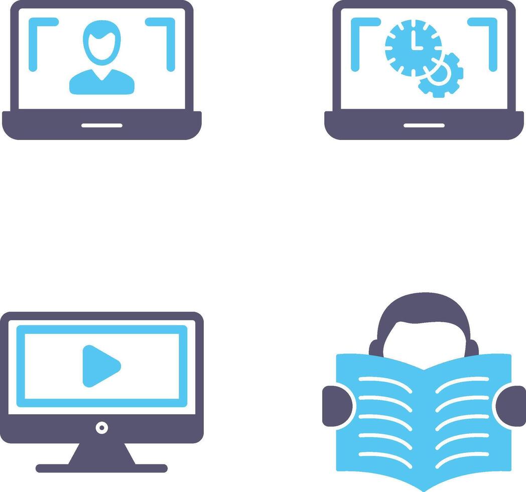 Flex Time and Online Lesson Icon vector
