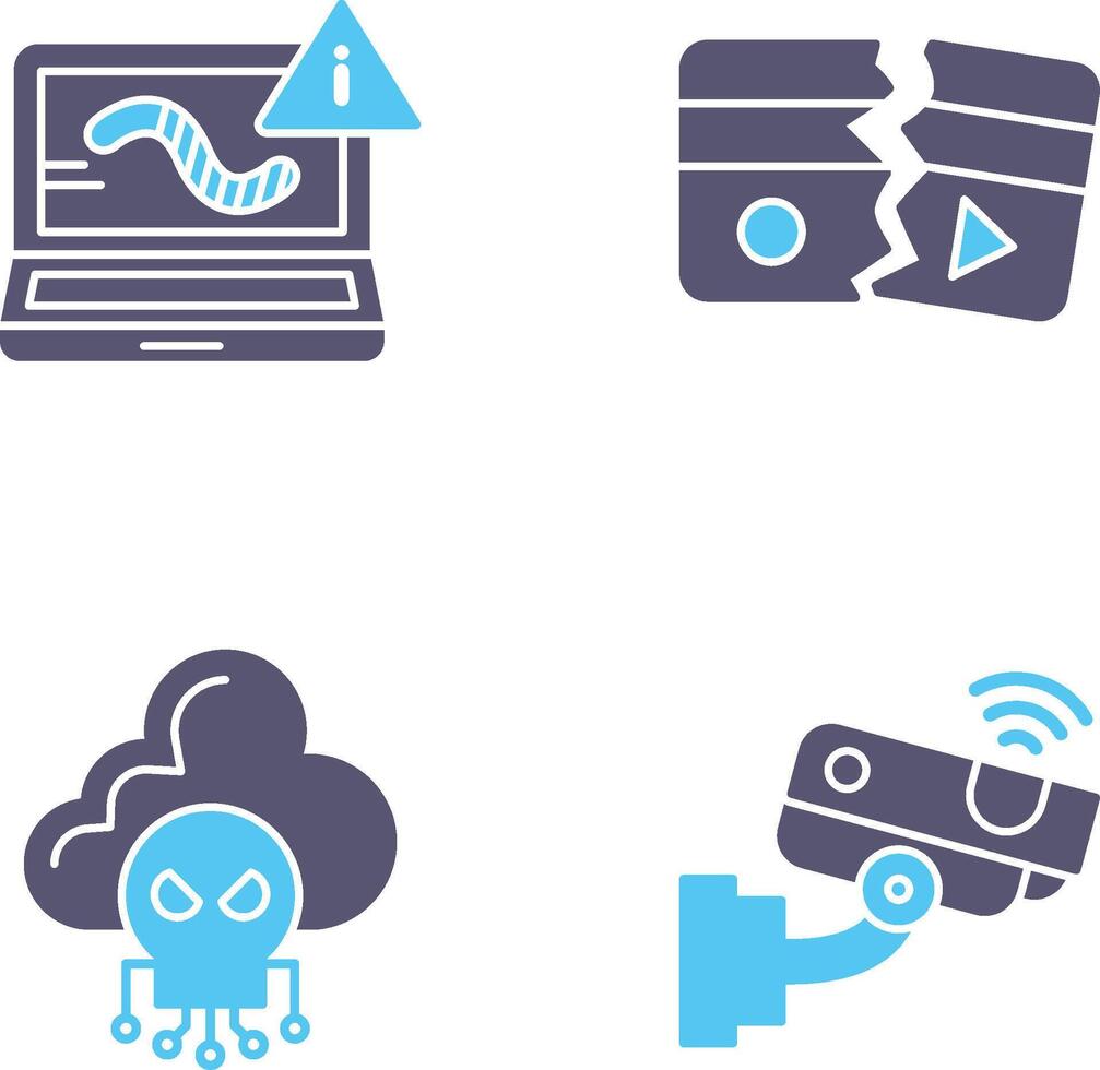 Worm and Broken Icon vector