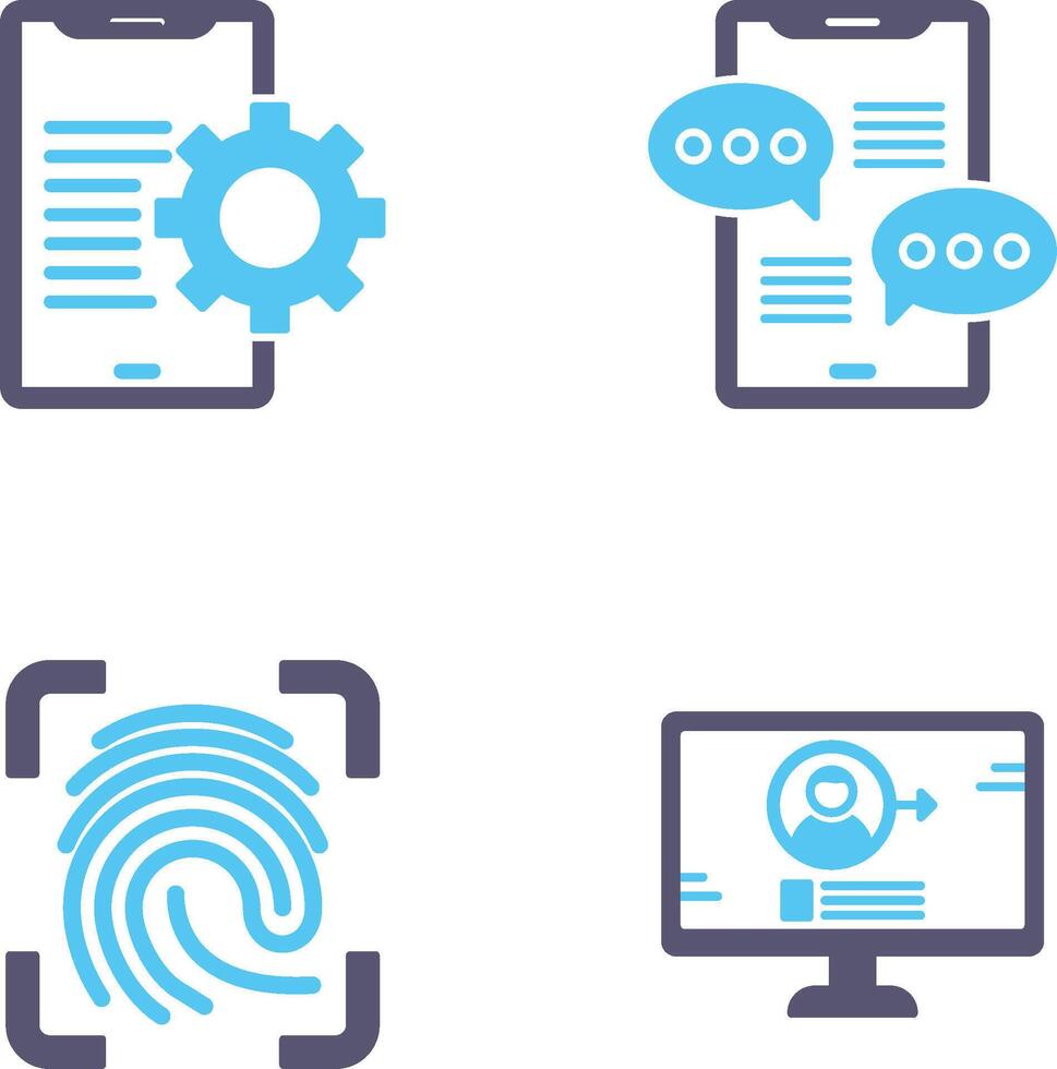 Settings and Chat Icon vector