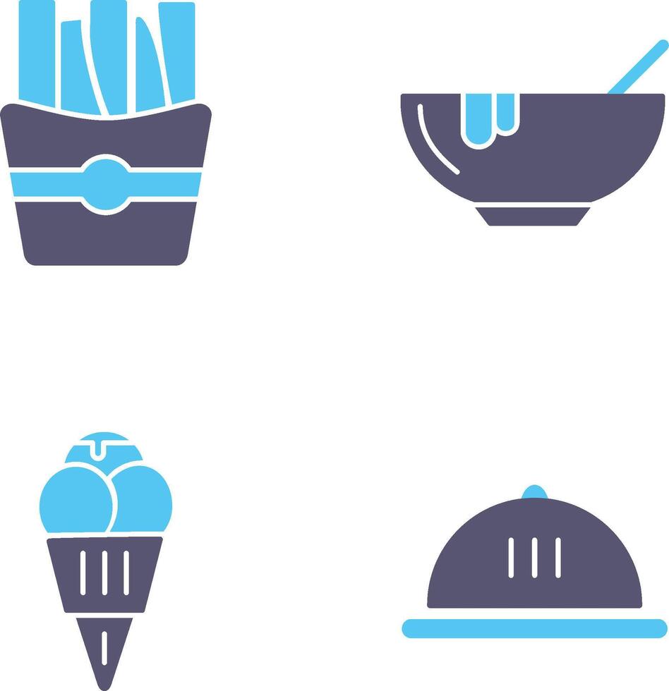 Soup and Fries Icon vector