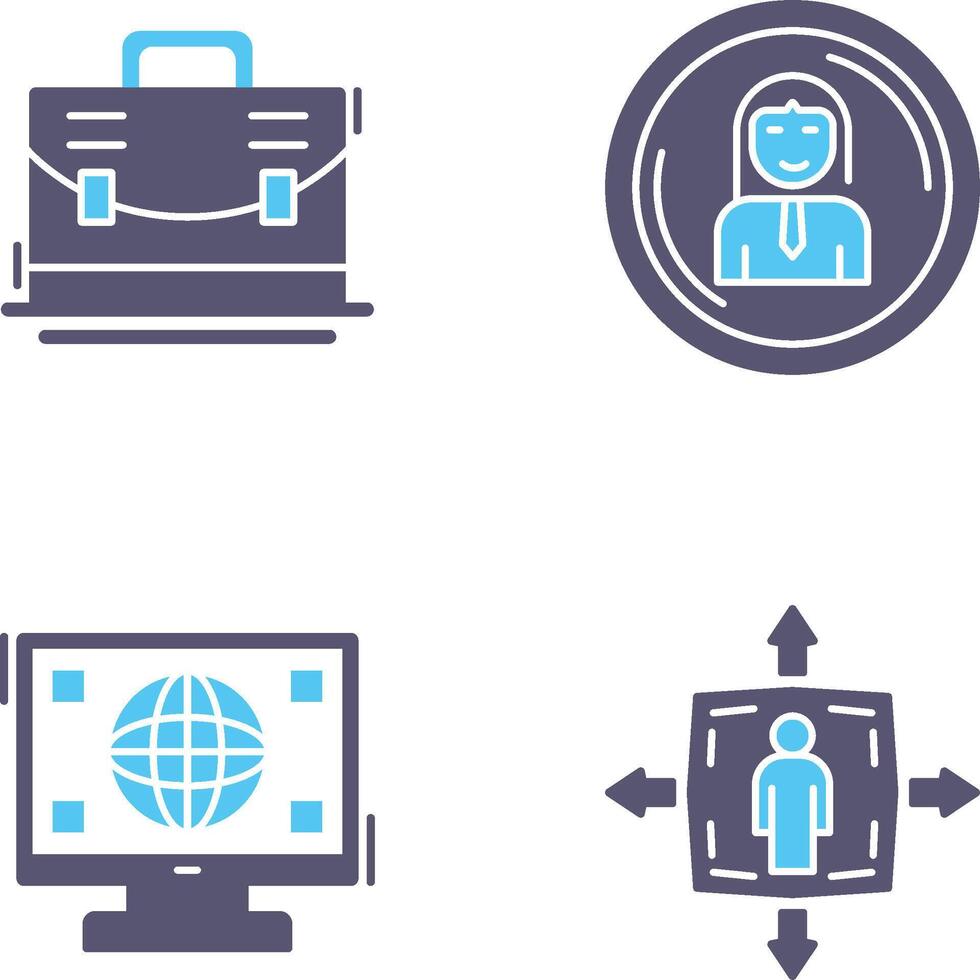 Briefcase and User Icon vector