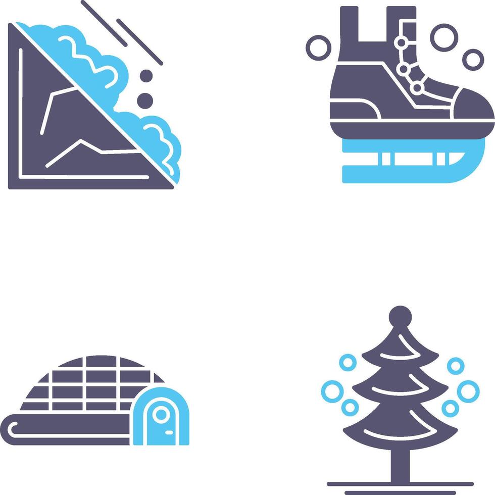Avalanche and Ice Skating Icon vector