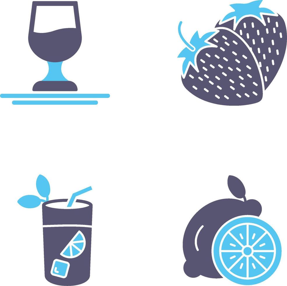 Wine and Strawberry Icon vector