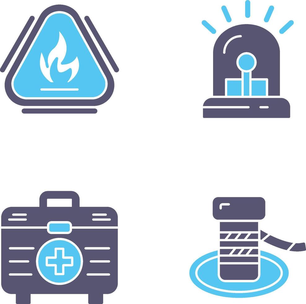 Caution Fire and Siren Icon vector