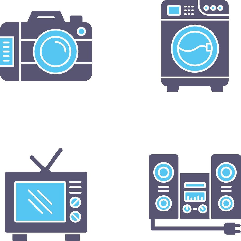 Digital Camera and Washing Icon vector