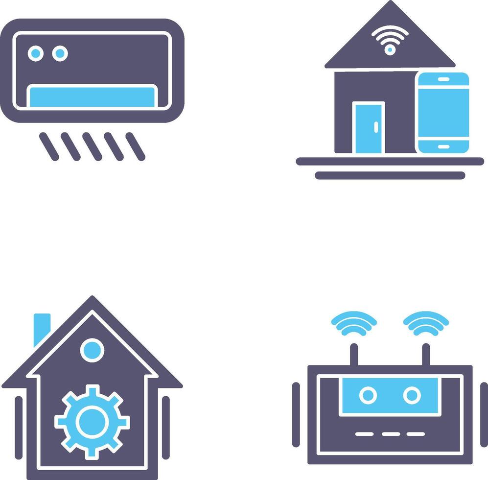 Air Conditioner and Home Automation Icon vector