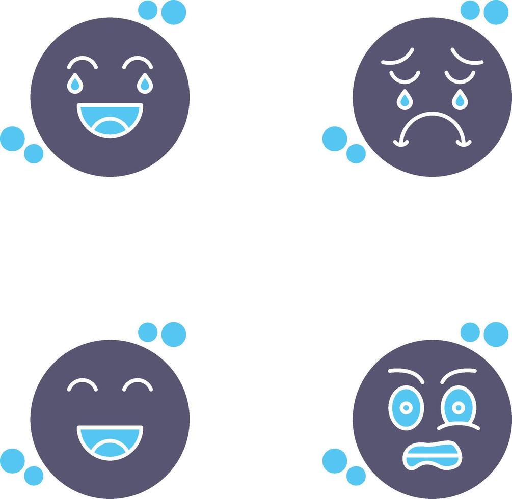 Loughing and Unhappy Icon vector