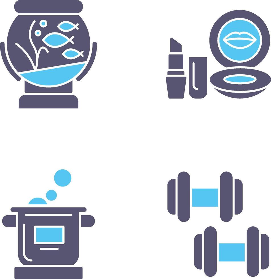 Fishbowl and Makeup Icon vector