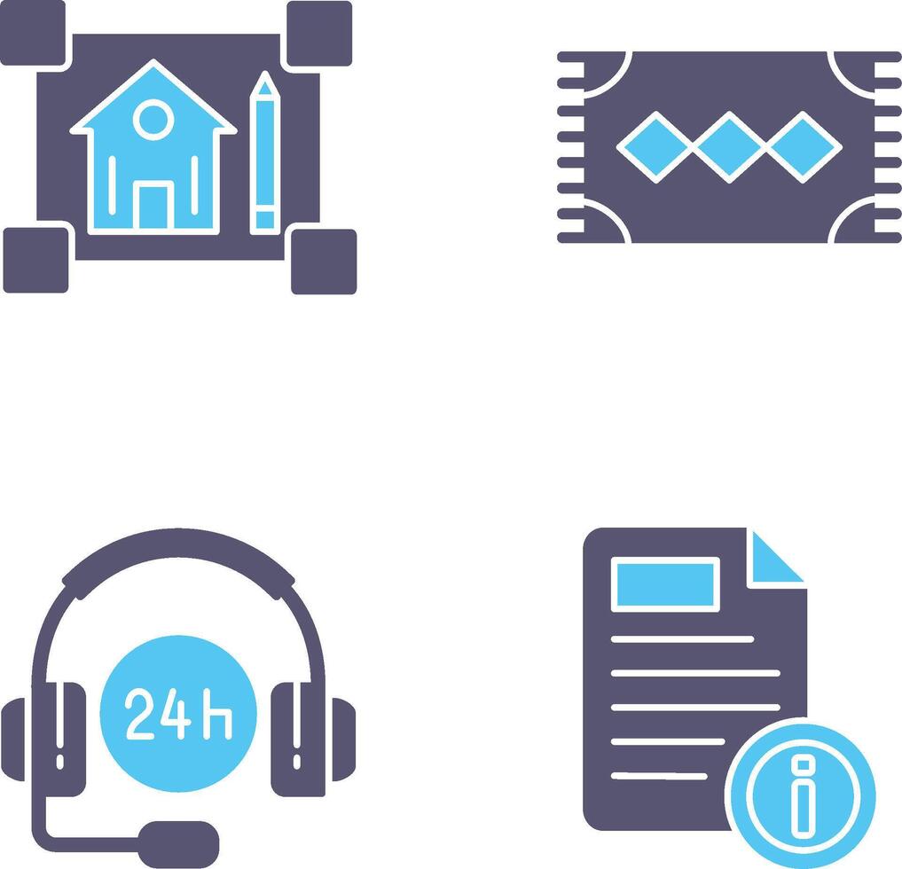 blueprint and rug Icon vector