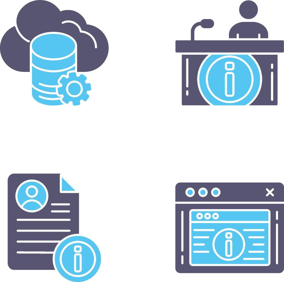 nube datos y información escritorio icono vector