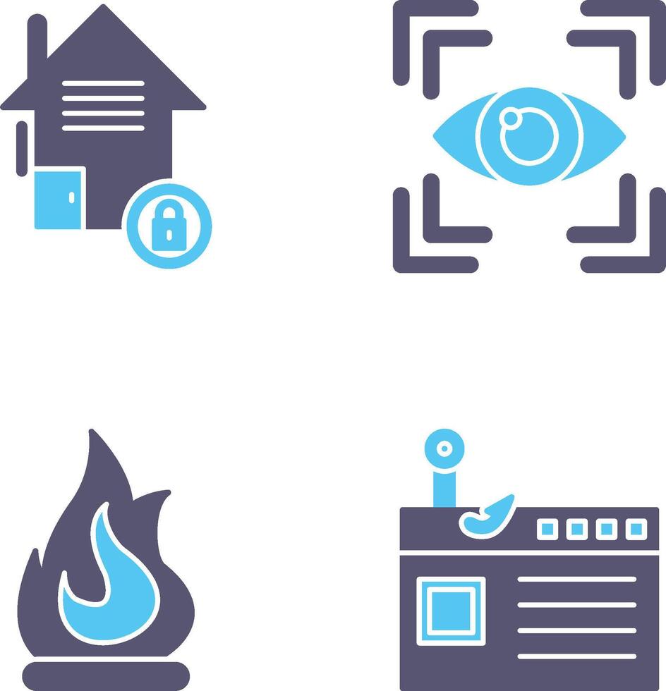 Real Estate and Eye Scan Icon vector