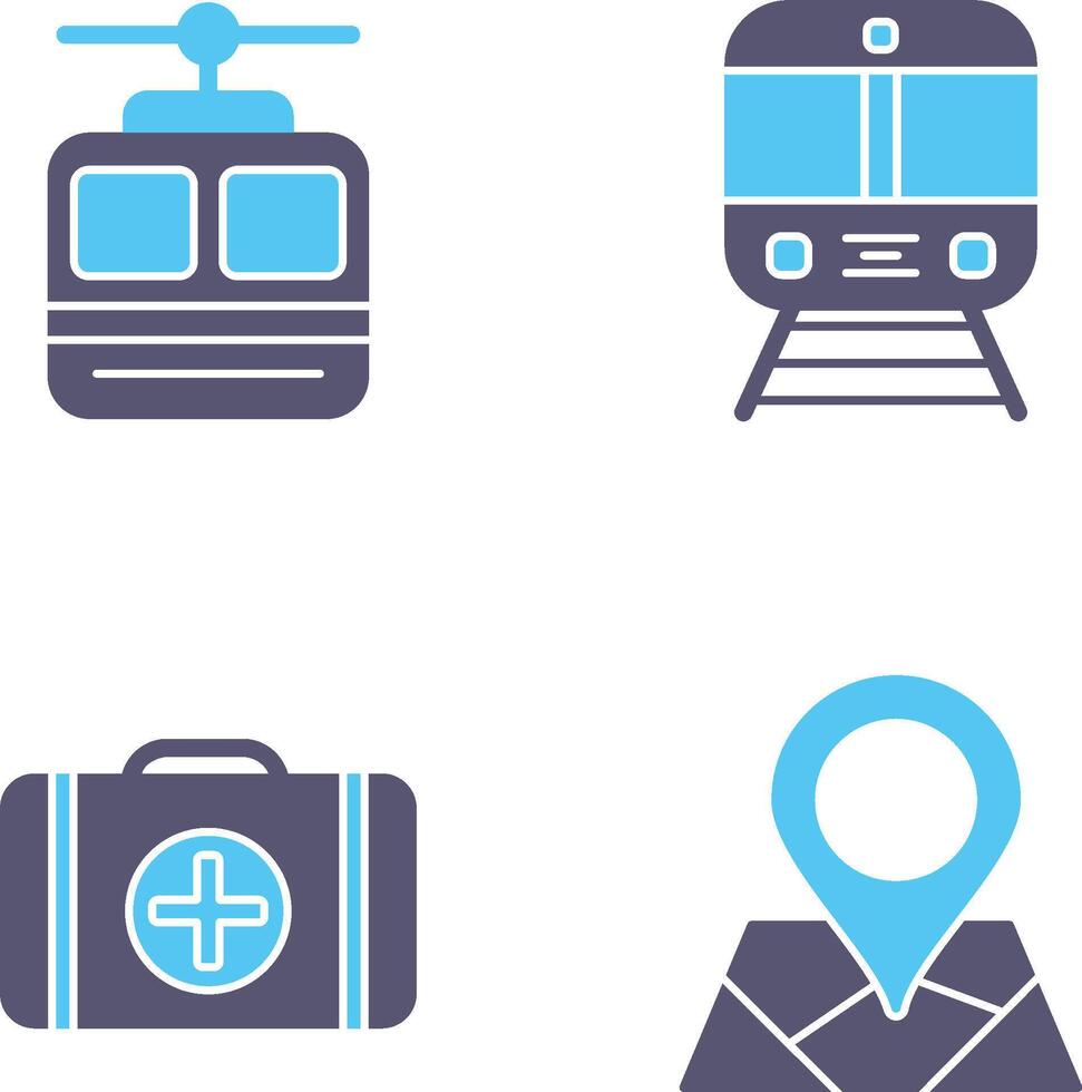 Cable car and Train Icon vector