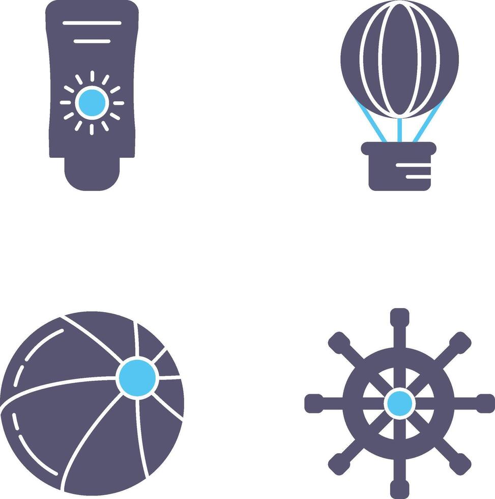 Sun Cream and Hot Air Balloon Icon vector