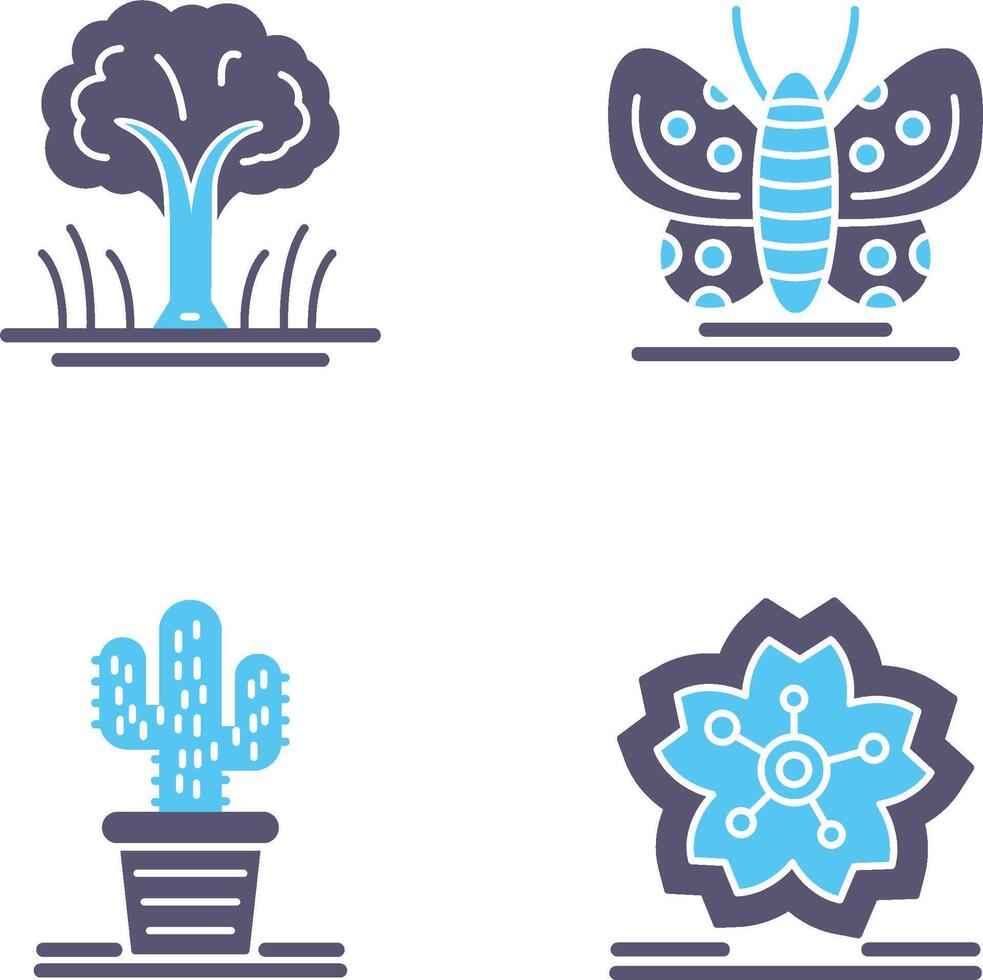 Tree and Butterfly Icon vector