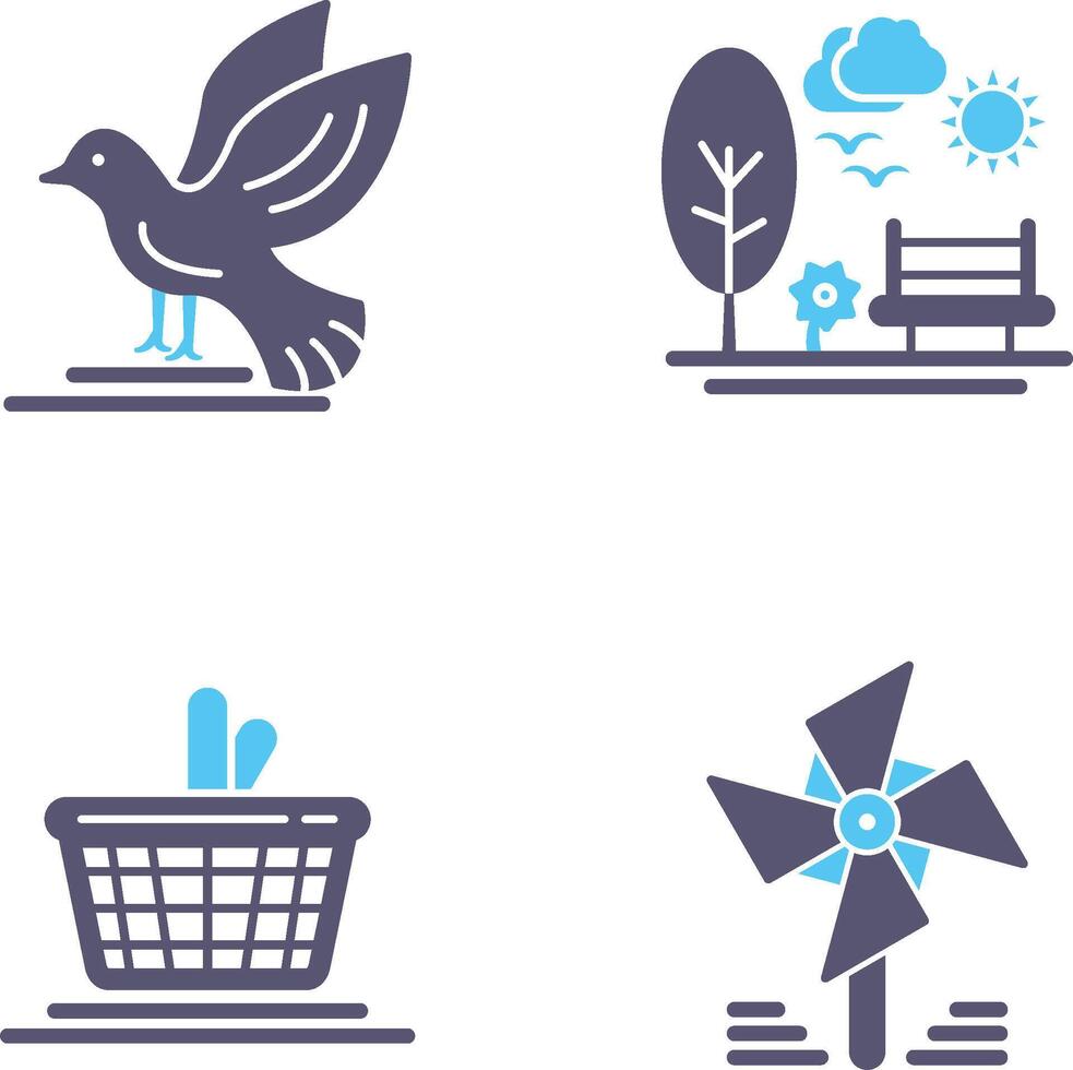 Parking and Bird Icon vector