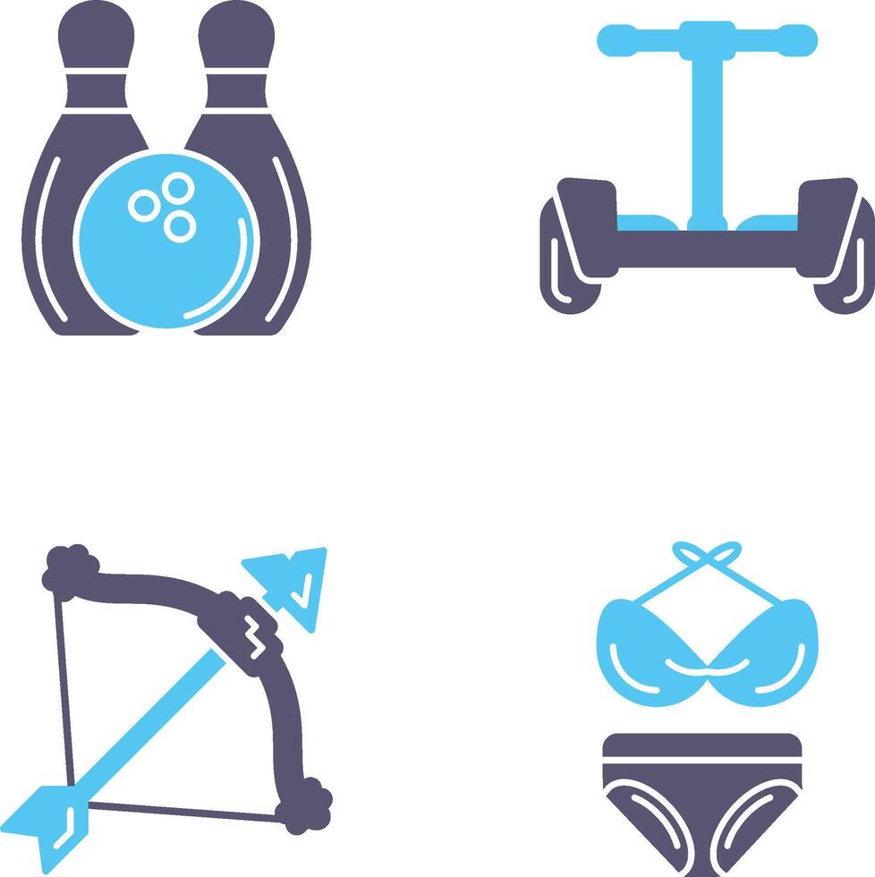 Bowling and Hoverboard Icon vector