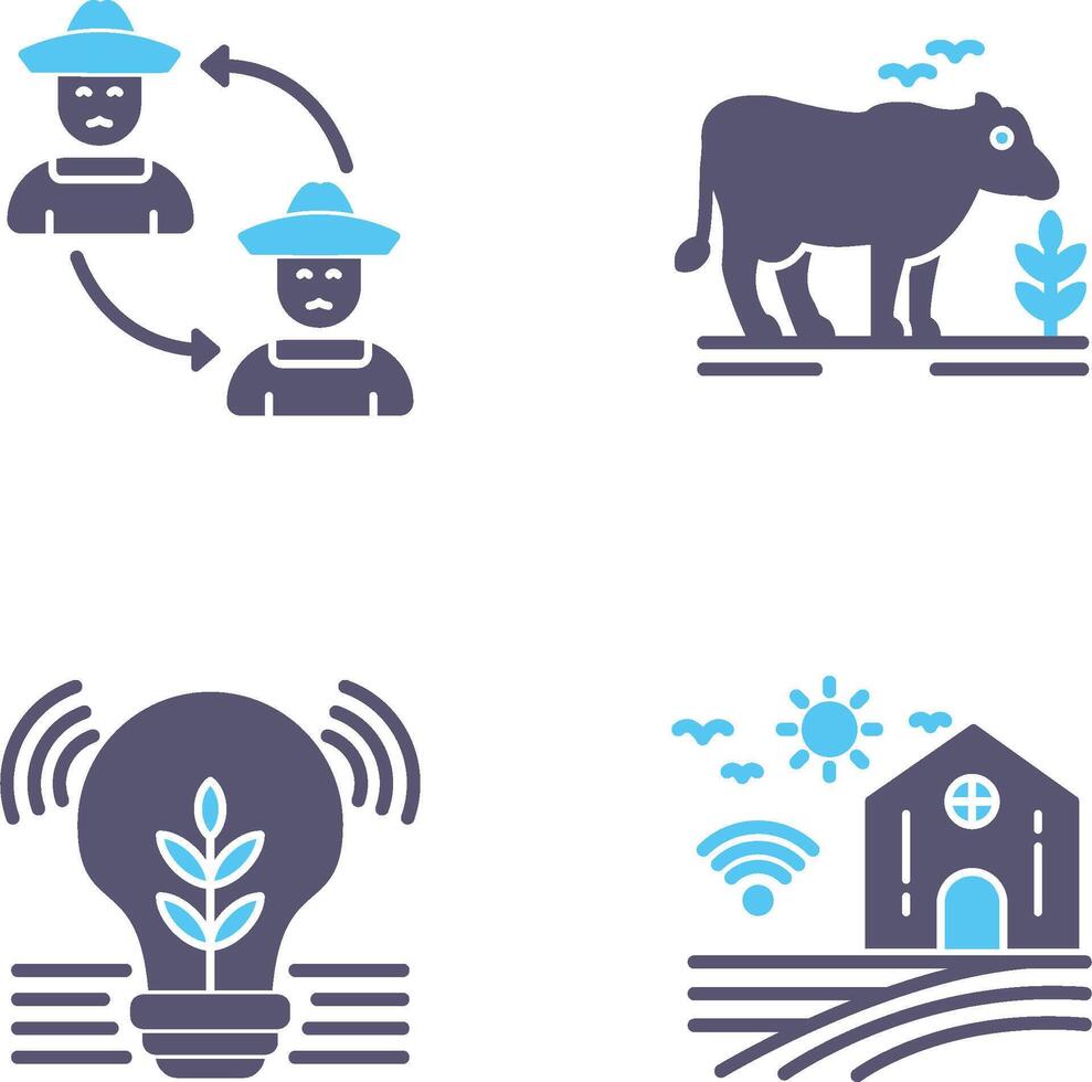 Connect and Cattle Icon vector