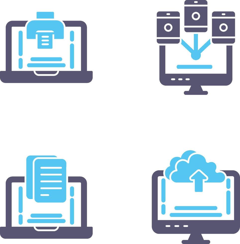 Print and Computer Icon vector