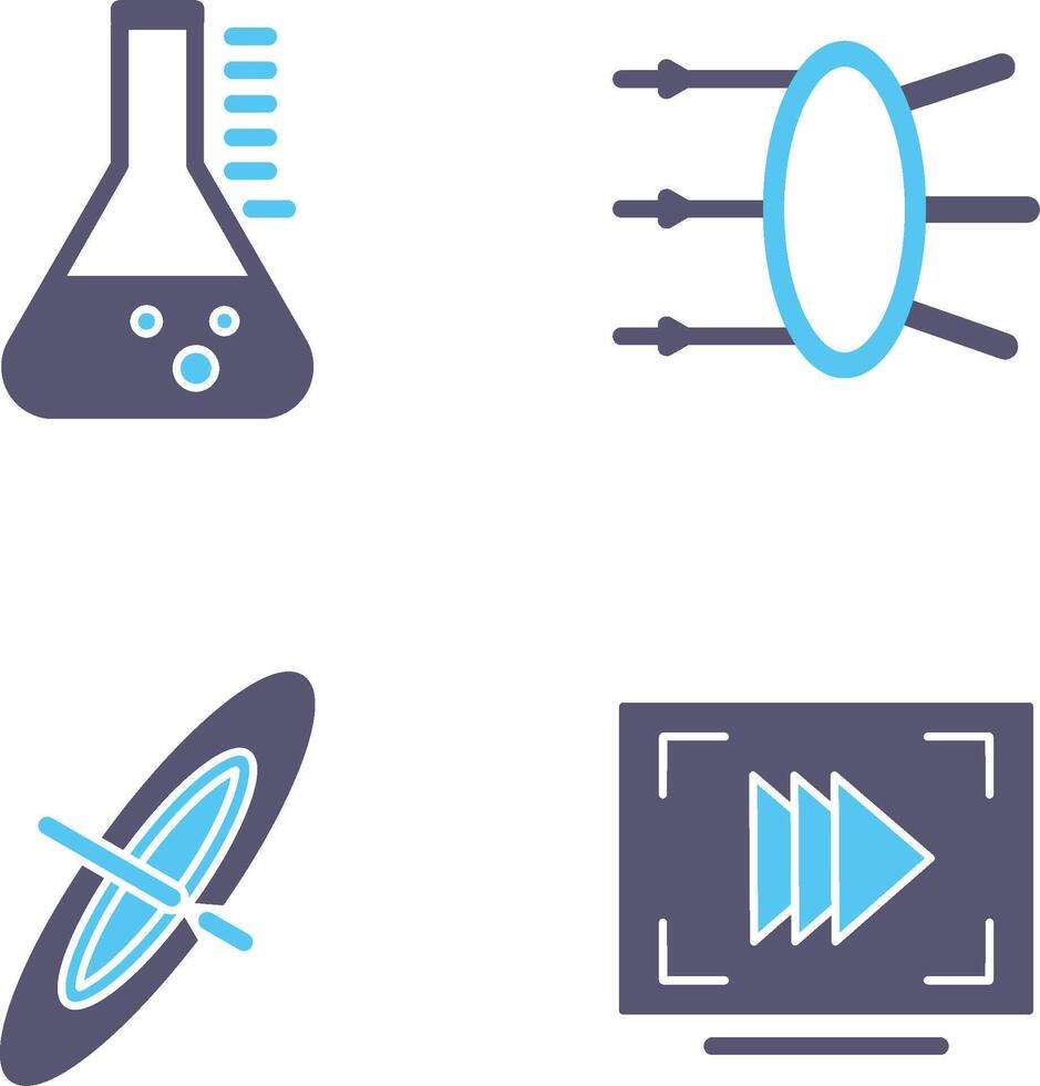Refraction and beaker Icon vector