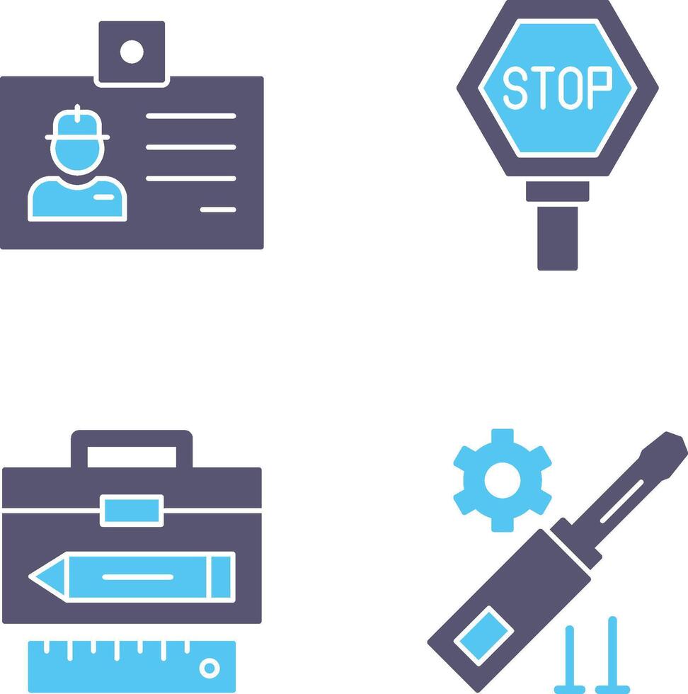 Identity Card and Stop Sign Icon vector