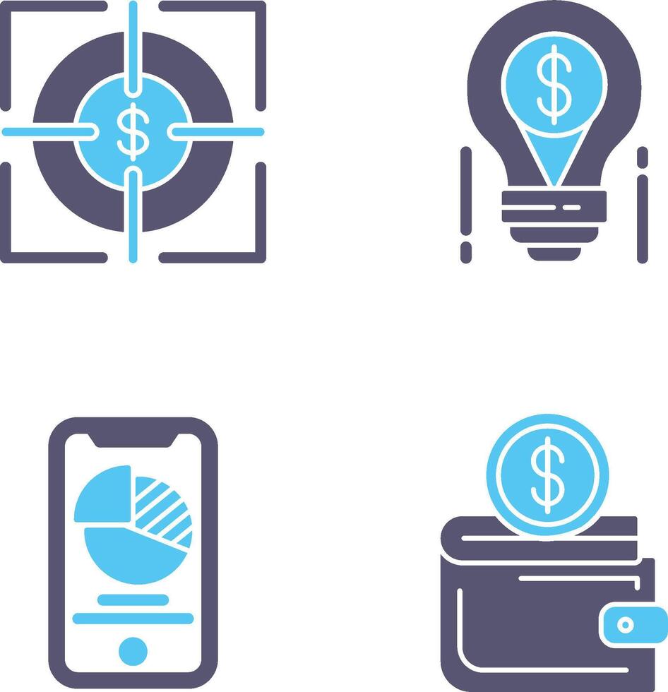 Target and Light Bulb Icon vector