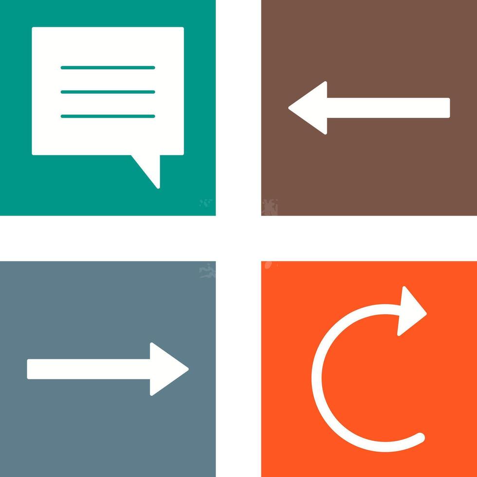 single chat bubble and left arrow Icon vector