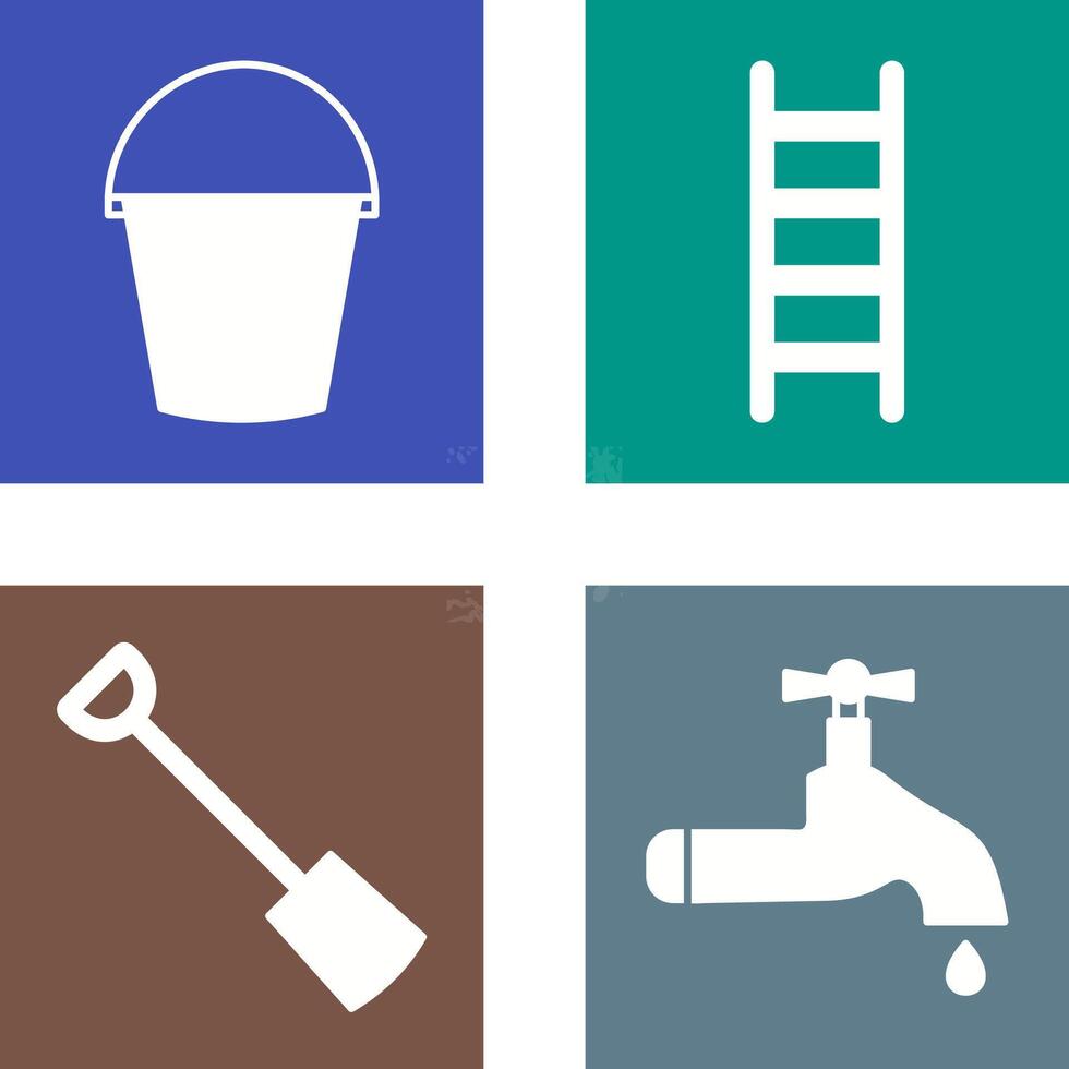 agua Cubeta y escalera icono vector