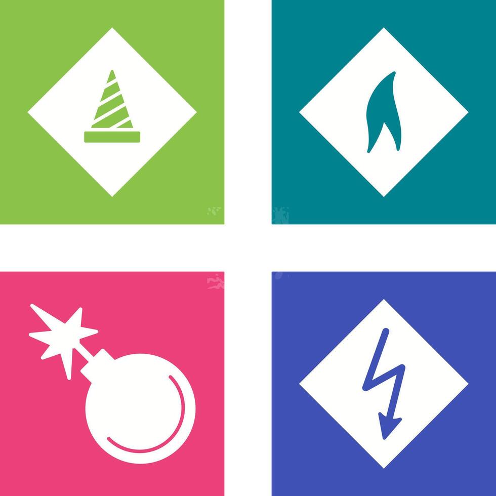 under construction and flammable material Icon vector