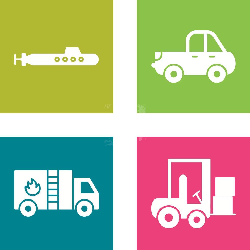Submarine and Pickup Icon vector