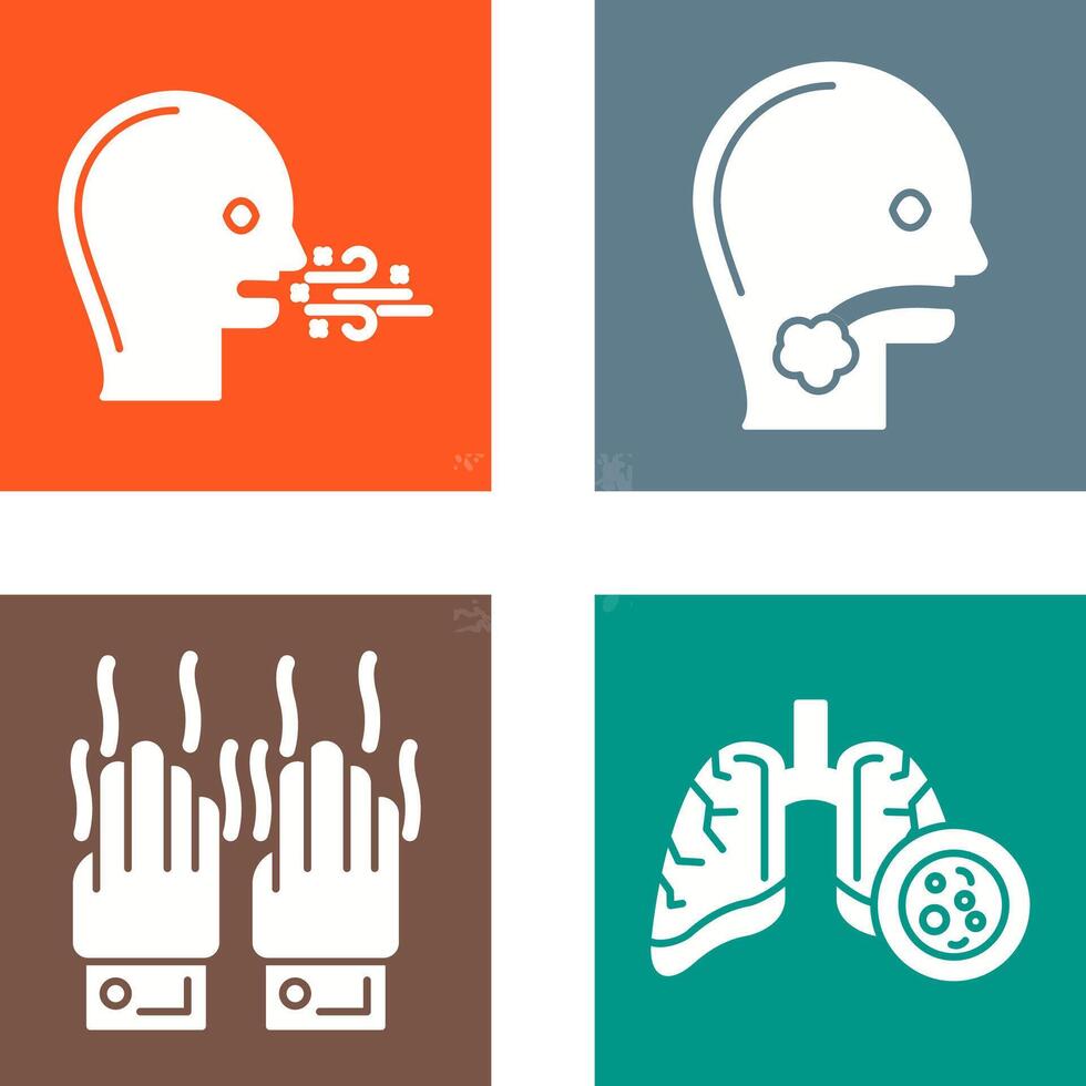 Bad Breath and Throat Cancer Icon vector