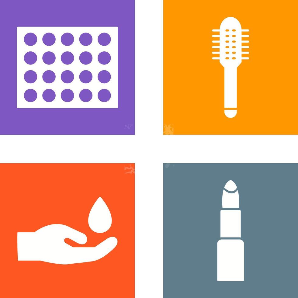 Colored Palette and Comb Icon vector