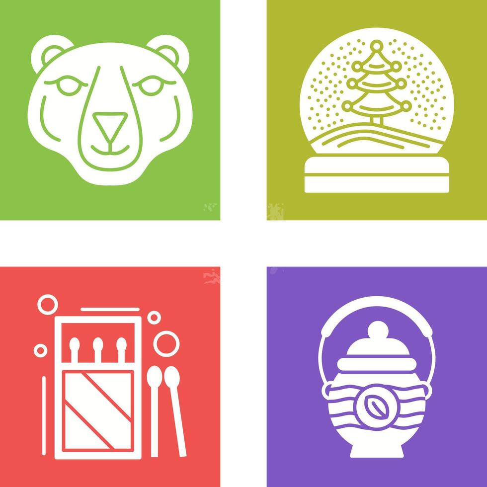 Polar Bear and Snow Globe Icon vector