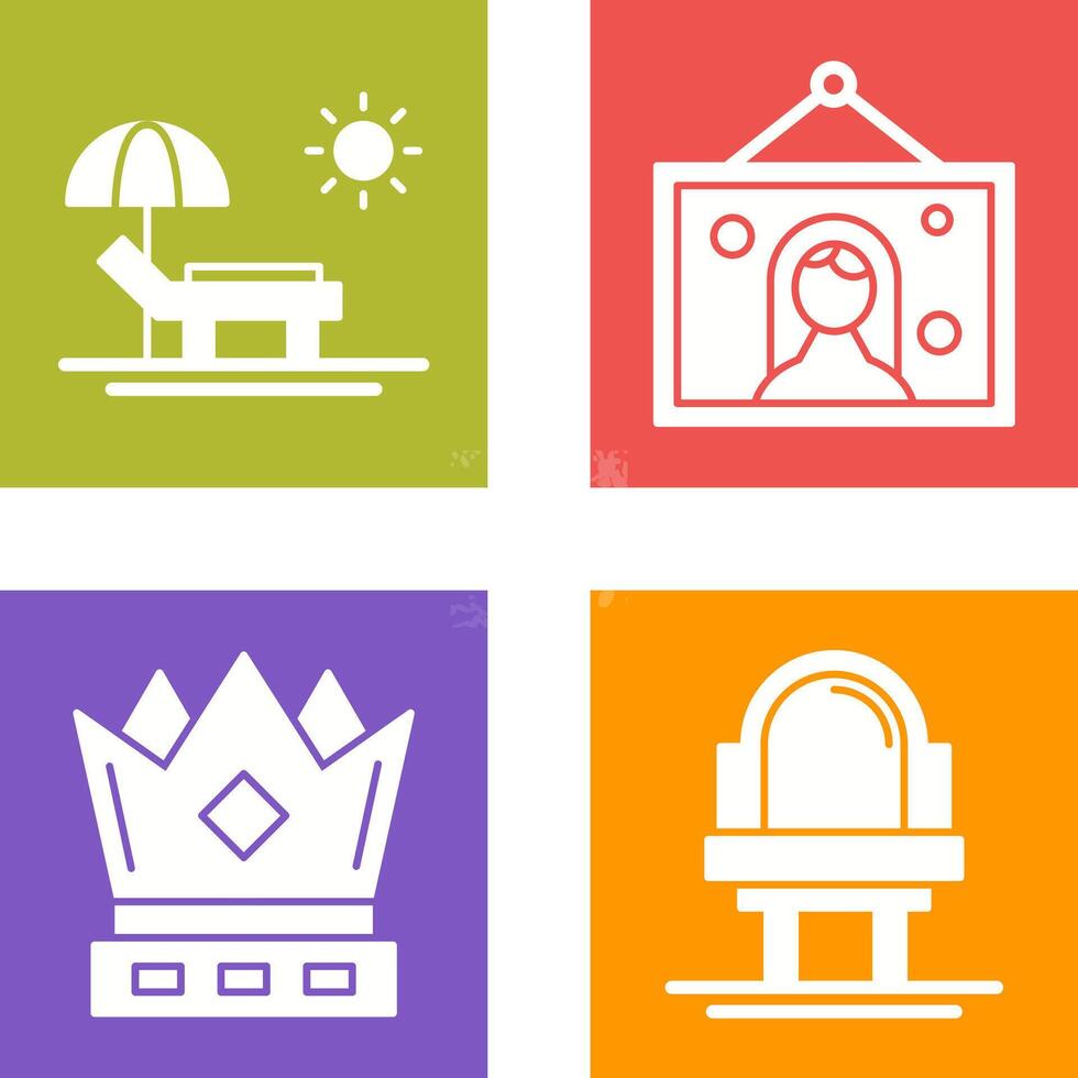 Hammock and Wedding Photo Icon vector