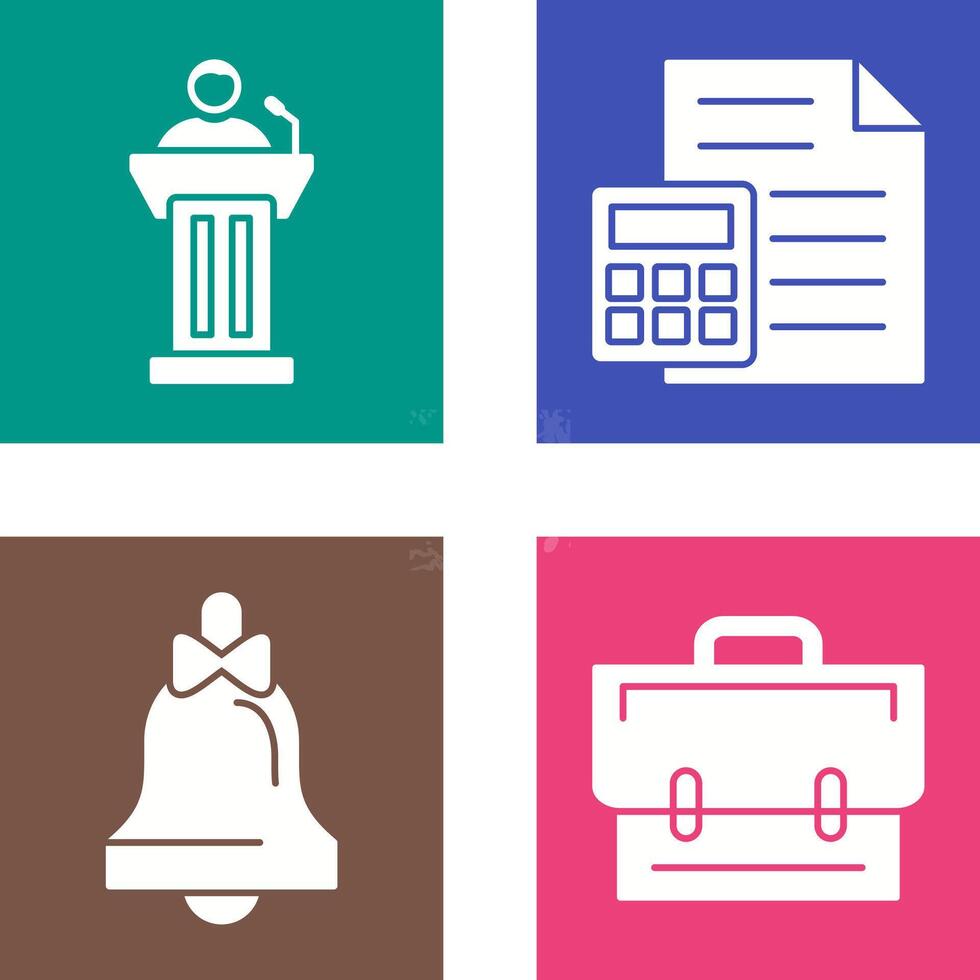 Podium and CalculatorSnack and Money Icon vector