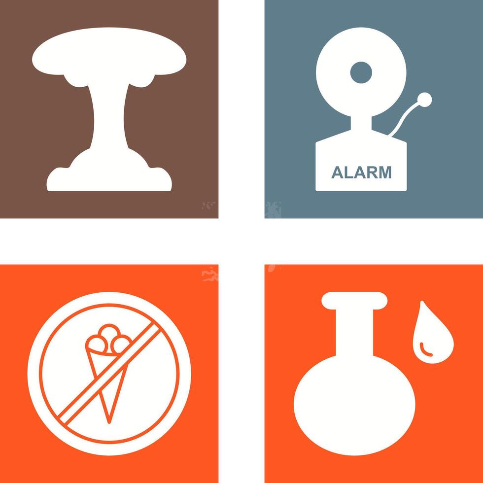 explosion and alarms Icon vector
